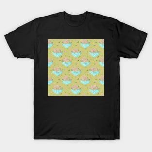 Pink pansies gold T-Shirt